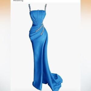 Source Unknown Strapless Blue Gown
